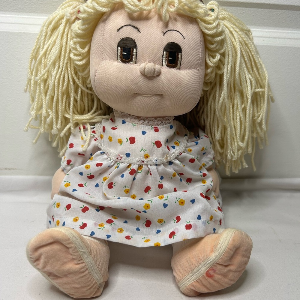 VTG Cabbage Patch Style Fabric Jointed Doll 14”